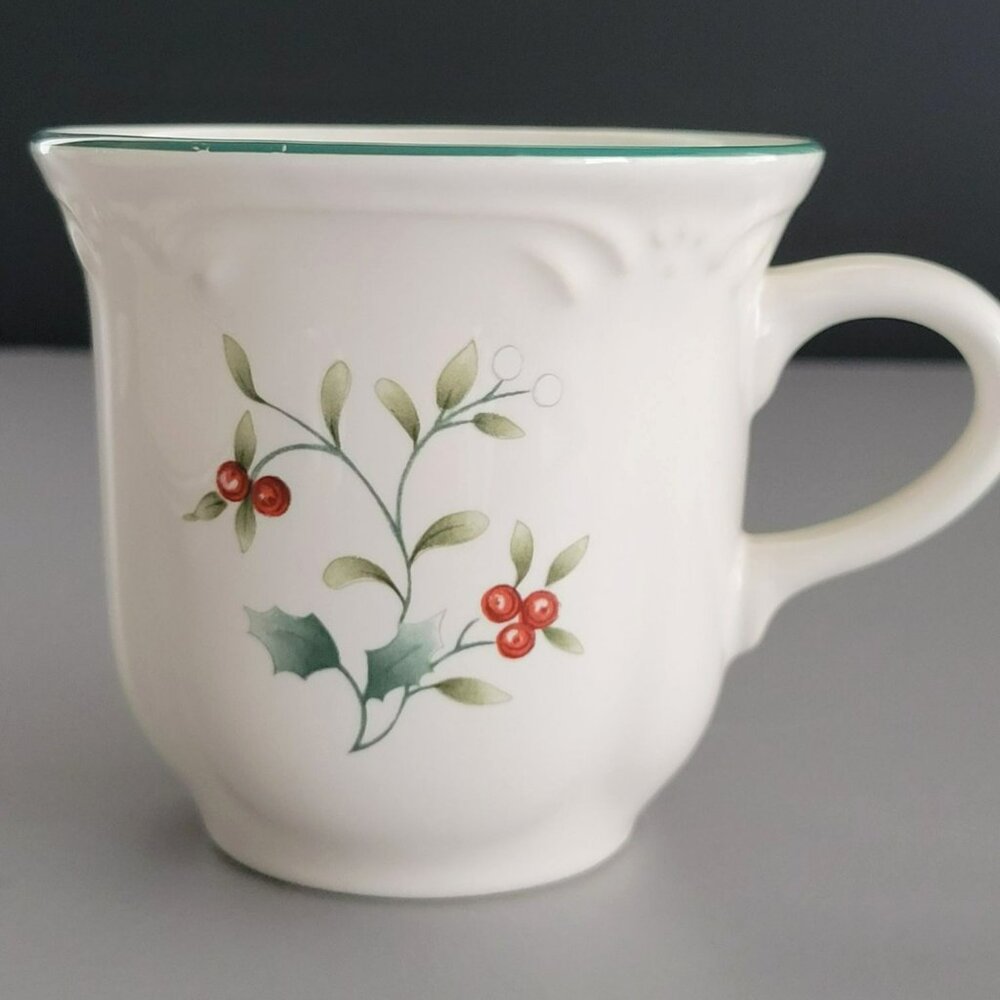 Pfaltzgraff Winterberry Cup & Saucer, 2 Sets, Winter Christmas Dishes USA Made - Picture 4 of 12